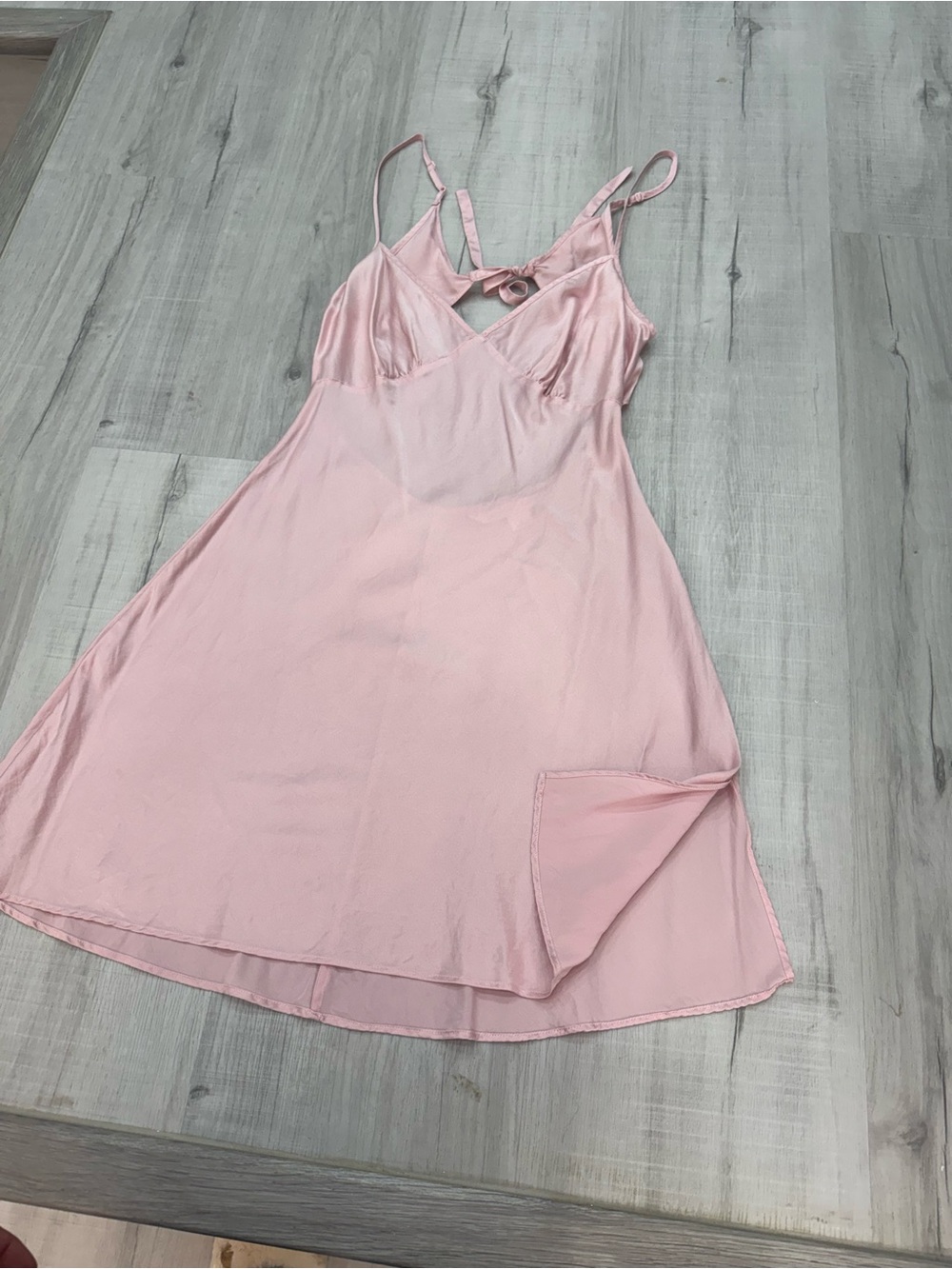 Victoria’s Secret 100% Silk Pink Slip Dress Open Back Chemise Size Small - Picture 3 of 7